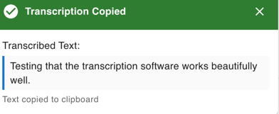 Voice Transcription Completed